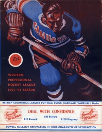 Vancouver Canucks 1953-54 game program