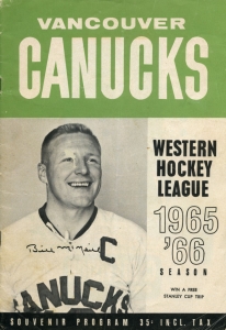 Vancouver Canucks 1965-66 game program