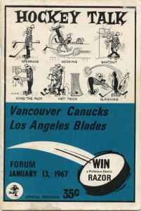 Vancouver Canucks Game Program