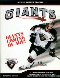 Vancouver Giants 2003-04 game program