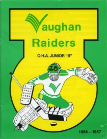 Vaughan Raiders 1986-87 game program