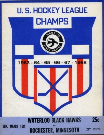 Waterloo Black Hawks 1968-69 game program