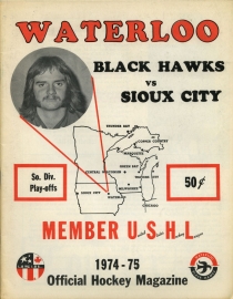 Waterloo Black Hawks 1974-75 game program