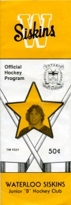 Waterloo Siskins 1982-83 game program