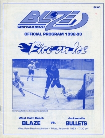West Palm Beach Blaze 1992-93 game program