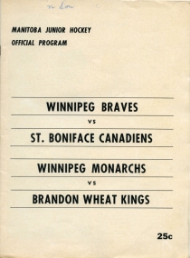 Winnipeg Braves Game Program