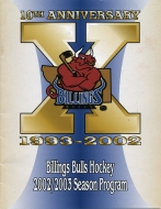 Billings Bulls 2002-03 program cover