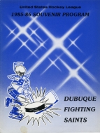 Dubuque Fighting Saints 1985-86 program cover