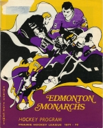 Edmonton Monarchs 1971-72 program cover