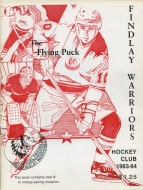 Findlay Warriors 1983-84 program cover