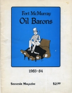 Fort McMurray Oil Barons 1983-84 program cover