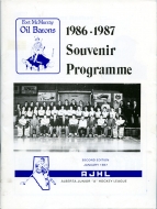 Fort McMurray Oil Barons 1986-87 program cover