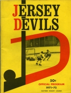 Jersey Devils 1971-72 program cover