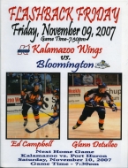 Kalamazoo Wings 2007-08 program cover
