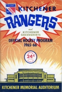 Kitchener Rangers 1965-66 program cover