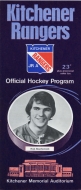 Kitchener Rangers 1974-75 program cover