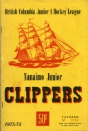 Nanaimo Clippers 1973-74 program cover