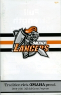 Omaha Lancers 2014-15 program cover
