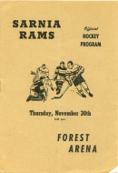 Sarnia Rams 1961-62 program cover