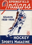 Springfield Indians 1935-36 program cover