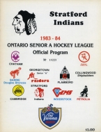 Stratford Indians 1983-84 program cover