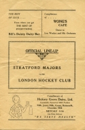 Stratford Majors 1938-39 program cover