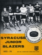 Syracuse Jr. Blazers 1973-74 program cover