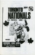 Toronto Nationals 1976-77 program cover