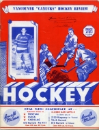 Vancouver Canucks 1952-53 program cover